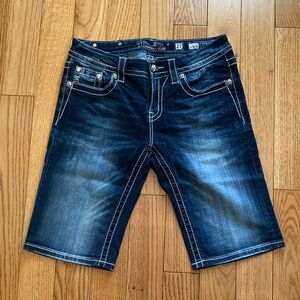 Miss Me Dark Blue Denim Shorts